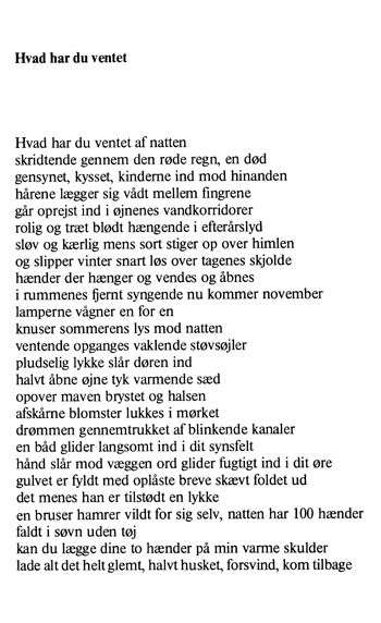 Søren Ulrik Thomsen – Ukendt under den samme måne, 1982